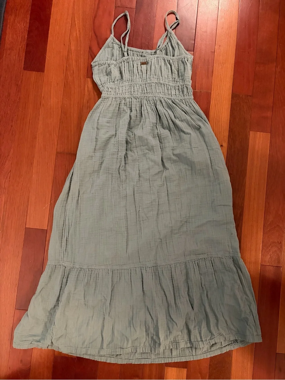Pact Coastal Double Gauze Cami Maxi Dress Blue Green Size Medium - Picture 6 of 14